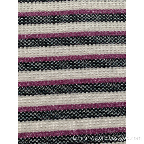 White Purple Black Stripes Width 60/62 Fabric